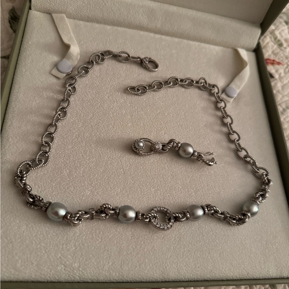 Judith Ripka Sterling Silver Necklace with Enhancer - Picture 3 of 9